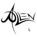 The name Allen designed in a tribal style..