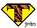 Superman symbol with tiger striped T..