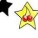 This time another sketch showing 2 cherries and a star for the center of the design with black and y..