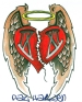 Broken Heart with twin wings in memory of 911