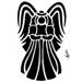 Angelic Angel, a tribal and all in black design..