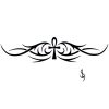 The life symbol ankh incorporated into a tribal design intended for the lower back..