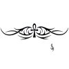 The life symbol ankh incorporated into a tribal design intended for the lower back