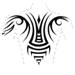 This is a rough idea for a tribal design to cover the back and the upper left arm/shoulder..