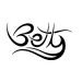 The name Betty drawn in a stylistic way..