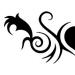 Stylistic black design with a huge black heart in the center..