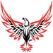 black and red tribal eagle..