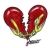 Heart broken with rings symbolizing divorce..