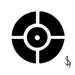 Black, bulls eye cross symbol design..