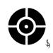 Black, bulls eye cross symbol design