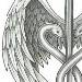 Black and Grey Caduceus design