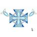 Blue and grey Maltese celtic cross..