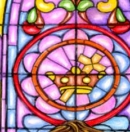 Angel sitting in Church window