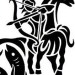 3 star signs Pisces sagitarius and aries are combined together in a black tribal stencil type style