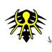 Black and yellow symbol design..