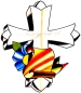Cross with flower and banner