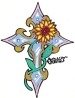 Cross with Sunflower and Vine in Color