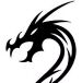 Silhouette of a dragons head with a tribal style neck.  The neck is very flowy and would look great ..