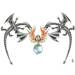 Tribal dragon designs breath down on mother earth.  Her wings are on fire..