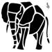 Black stencil like design of an African Elephant..