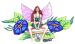 sexy fairy sitting on mushroom with morning glories