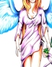 Fairy with wings done with colored outline..