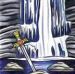 Waterfall design, designed for the  shoulder and upperarm.  Rock pool with the body of St George submerged in the water at the top of the waterfall.  At the bottom of the falls is his sword stuck in a rock like that of excalibur