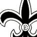 Simple fleur de lis design with the letter D in the center