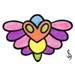 Small, logo esque type of design of a flower butterfly