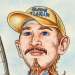 redneck gone fishing caricature..
