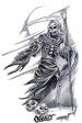 This Grimreaper or grim reaper is one of our most popular viewed tattoo designs. Signified by a skeletal form in a robe holding a scythe, in some cases the grim reaper is actually able to cause the death of a victim.