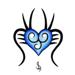Blue, symbolic, logo esque tribal heart design