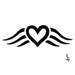 Symbolic design of a heart with wings
