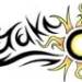 armband design with the names Jake and Kara incorporated.  There is also a tribal sun worked into the center of the design