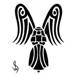 Tribal angel with large pretty wings