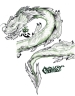Chinese style dragon with kanji for loyal made to wrap arm or leg..