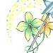 Magic wand that looks like a shooting star and has two orchid flowers draped, wrapped around it..