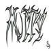 The name Mutty designed in a black and grey tribal style