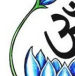 Blue lotus flowers and the OM symbol