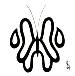 Thick outline of a butterfly.  Tribal