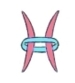 Pink and Blue Pisces Symbol..
