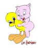 Porky Pig and Tweety..