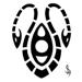Tribal design of two serpents facing the opposite way to each other.  The design is drawn all in bla..