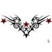 Three nautical stars and tribal design, simple with a bit of red and black this would suit the lower back.