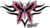 Pink and Black Butterfly with Tribal..