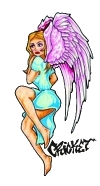 Female angel sitting in Sexy pose..