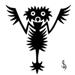 Cartoon, symbol like design of a skinny bird..