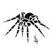Huge spider design done all in black and in a tribal style..