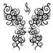 Intricate and detailed black tribal butterfly design.  The wings are made up of thin linear swirls and curves