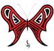 red, white and black tribal butterfly..